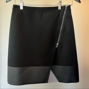 Club Monaco Skirt | Exposed front zip & slit | Black, 2